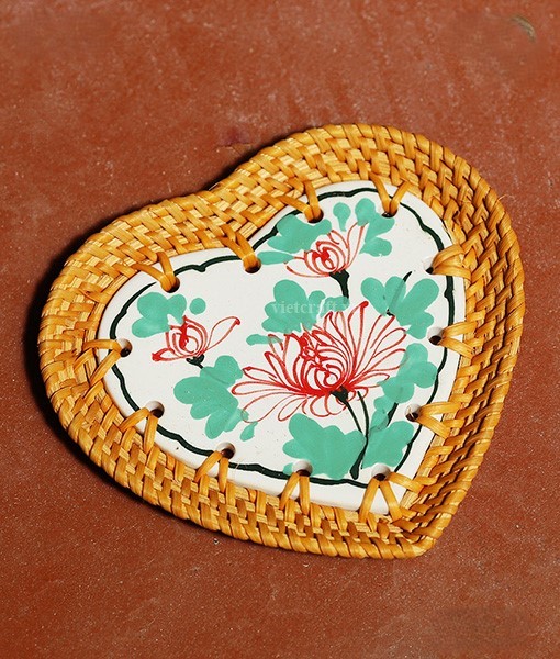 Handmade coaster in heart shape