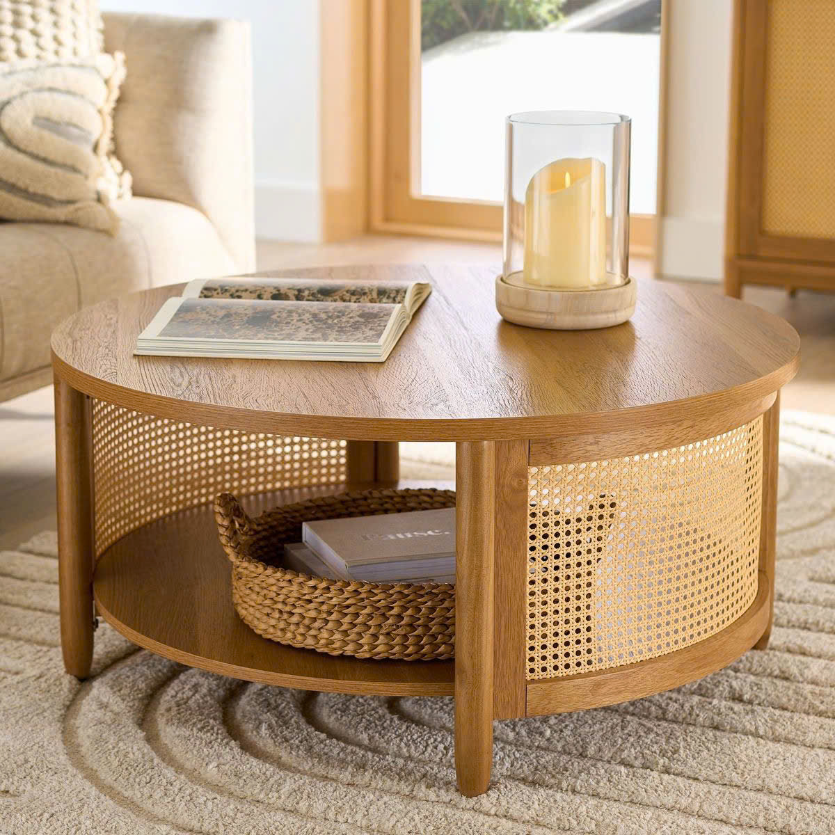 Wooden and Rattan Table