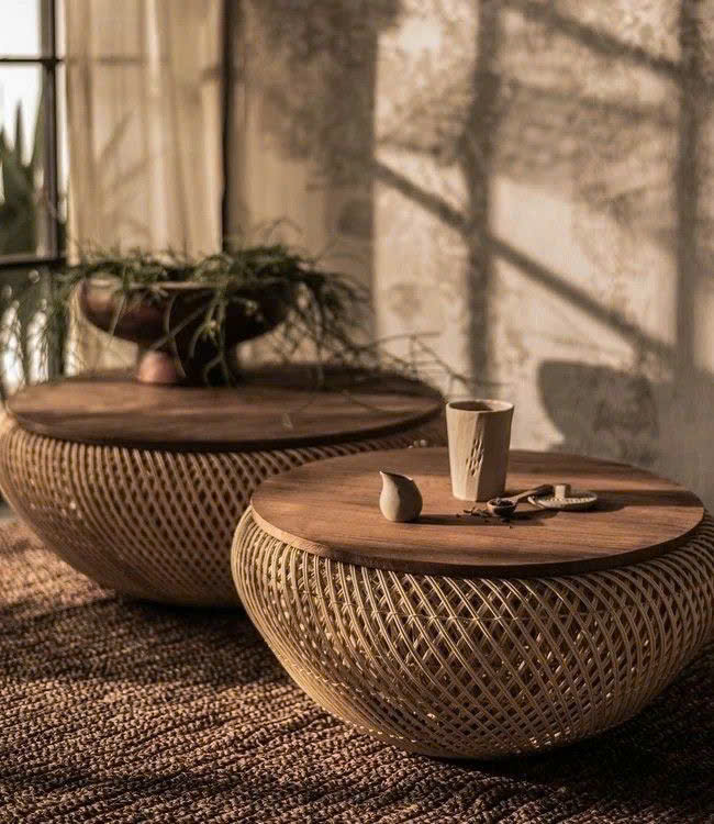 Wooden Rattan Decorative Coffee Table